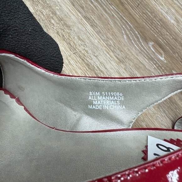 Madeline Stuart Allie Red Platform Sling Back Heels Women's Size 8.5 - Picture 5 of 6